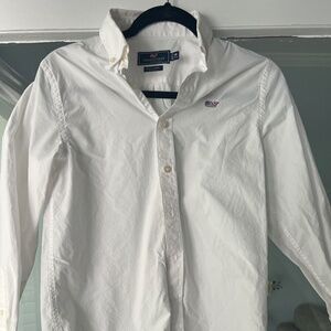 Boys Vineyard vine Whale Shirt White Oxford M (12-14)